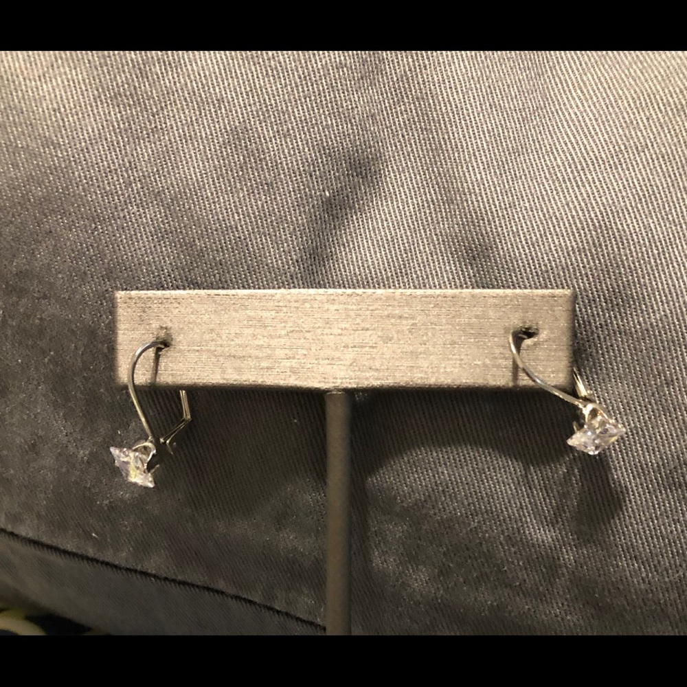 Delicate crystal minimalist earrings. Never worn.